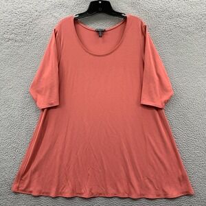 EILEEN FISHER Blouse Womens 2X Top Short Sleeve